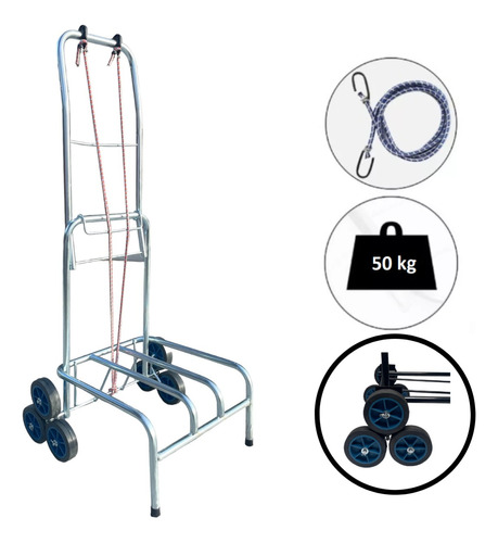 Carrinho Portatil Bagagem Aranha Terrenos Planos E Escadas