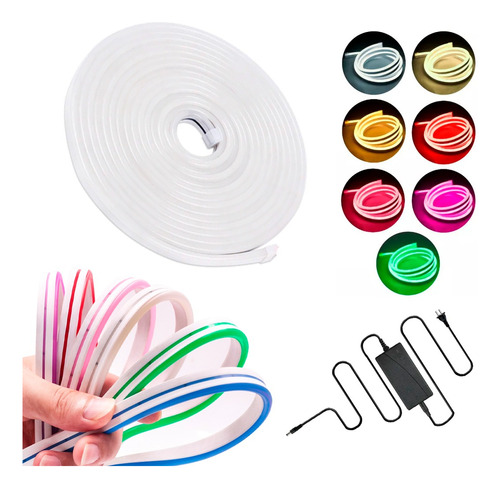  Manguera Tira Luces Neon Led Flexible 5 Mts Colores Ip65