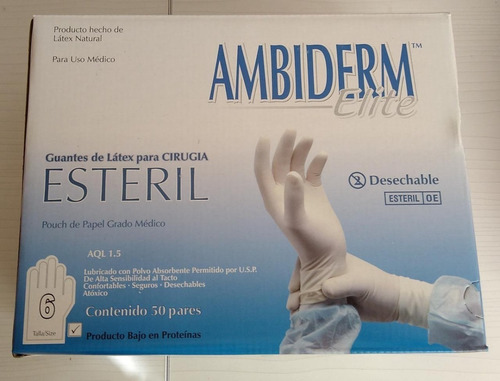 Guante Ambiderm Elite Talla 6 C/50 Pares