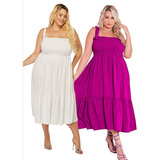 Vestidos Moda Gestante Plus Size Verão Leve Kit Com 2