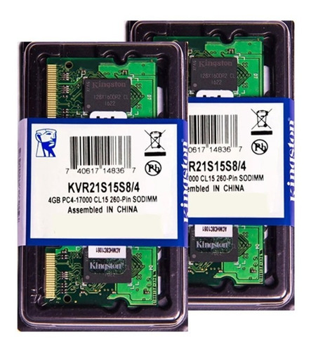 Memória Kingston Ddr4 4gb 2133 Mhz Notebook Kit C/20 Unid