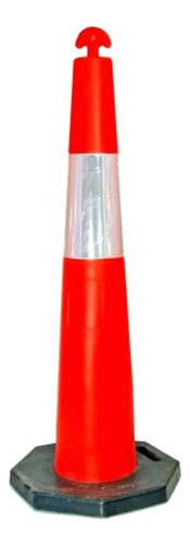 Cono Vial Reflectivo Naranja Semi Flexible Base Goma 115cm