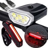 Lanterna Farol Bike 5 Leds 800 Lumens + Sinalizador Traseiro