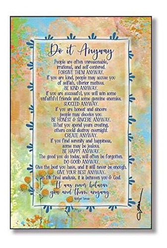 Señales - Do It Anyway Wood Plaque Inspiring Quotes 6 X9  - 