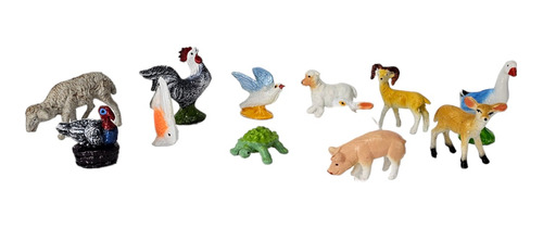 Animales De Plastico, Complemento Para Nacimiento, 12 Pzas