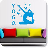 Adesivo Parede Yoga Academia Fitness Vida Saudável Borboleta