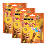 3 Petiscos Friskies Party Mix Frango, Fígado E Peru 40g