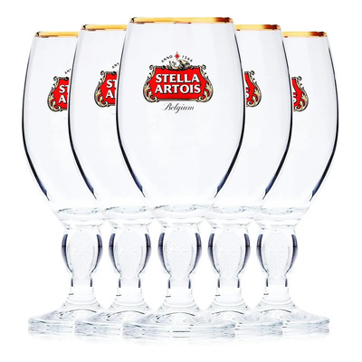 Stella Artois 5 Calices Originales De Cerveza 33 Cl | Envío gratis