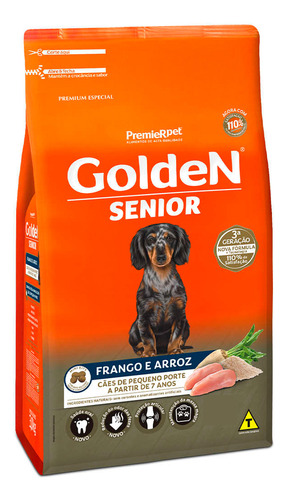 Golden Cães Senior Peq Porte Frango & Arroz 3kg