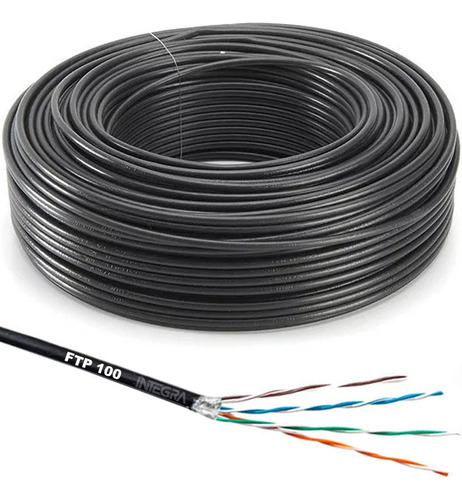 Cable 100m Ftp Doble Vaina 5e Exterior Cobre Puro Blindado