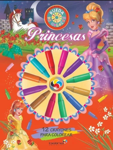 Princesas - Libro Infantil Para Pintar + 12 Crayones 