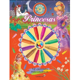 Princesas - Libro Infantil Para Pintar + 12 Crayones 