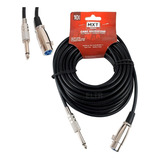 Cabo De Microfone P10 Mono Para Xlr Canon Fêmea 10m Metros 