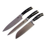 Set Cuchillos Forjados Chef Gourmet Kingsta Ksp20 Negros 