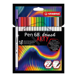 Estojo Caneta Stabilo Pen 68 Brush 18 Cores