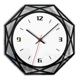 Reloj De Pared Con Figuras Geométricas Transparentes En Blan