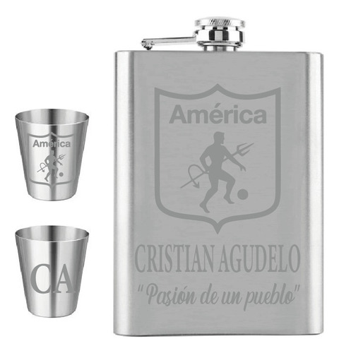  Wiskera Acero Inoxidable Personalizada Bajo Relieve +2copas