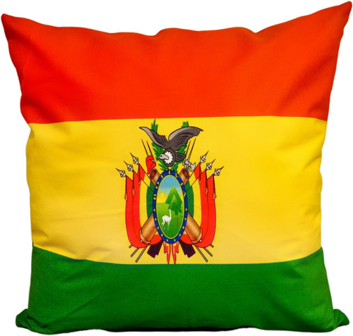 Bandera De Bolivia En Cojín Almohada 45x45 Cm Extra Suave