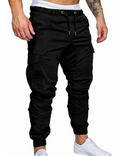 Pantalon Cargo Hombre Elastizado Jogger Bolsillo