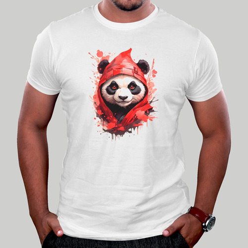 Camiseta Estampada Panda Hoodie Exclusiva