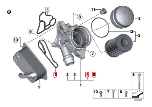 Empaques Enfriador Aceite Bmw X3 F25 28i Foto 4