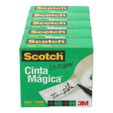 Cinta Adhesiva Mágica 810 19mm X 32.9m Scotch Pack 5 Pzas Color Transparente