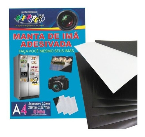 Papel Adesivado A4 Manta De Imã Para Grudar Na Geladeira 5fl