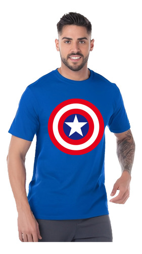 Playera Logo Capitan America Superheroes Playeras Beloma