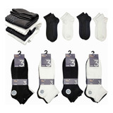 Qikun Pack 12 Calcetines Tobillera Liso Algodón  Hombre 