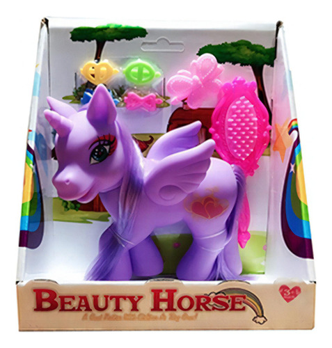 Pony Unicornio Pegaso Grande De Goma Con Accesorios Figura