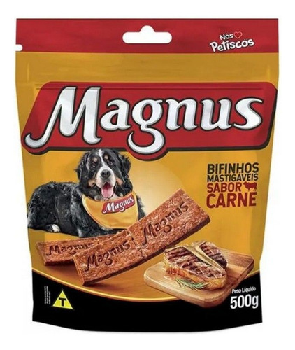 Petisco Cães Bifinho Carne Magnus 500g