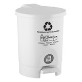 Basurero Caneca Plástica 4.5l Blanco Reciclable Pedal