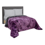 Cobertor Matrimonial Térmico Morado  Grizzly Malva Color Violeta Diseño De La Tela Liso