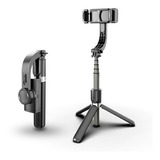 Estabilizador Celular Gimbal L08 Bluetooth Tripé Foto Preto