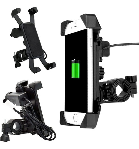 Base Soporte Porta Celular Cargador Usb Universal Moto