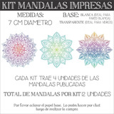 Kit Mini Mandalas Impresas - 7 Cm 12 Unidades - Mod 1