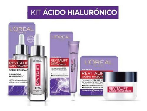 Kit L Oreal Ácido Hialurónico Serum Y Crema De Día Y Ojos