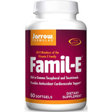 Jarrow Formulas Famil-e, Promueve La Salud Cardíaca Y Cardiovascular, Contiene Los 8 Miembros De La Familia De La Vitamina E,  Rico En Gamma Tocoferol Y Tocotrienoles Contiene 60 Softgels. 