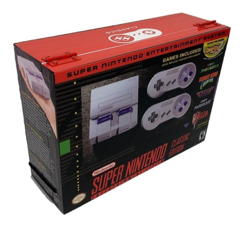 Caixa Vazia Super Nintendo Mini Classic De Madeira Mdf