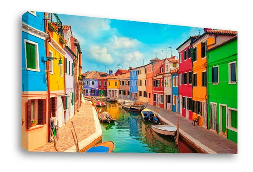 Cuadro Decorativo Canvas Moderno Venecia Calle Y Góndolas