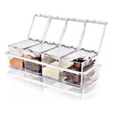 Set 4 Especieros Salsera Organizador Acrilico Cocina 