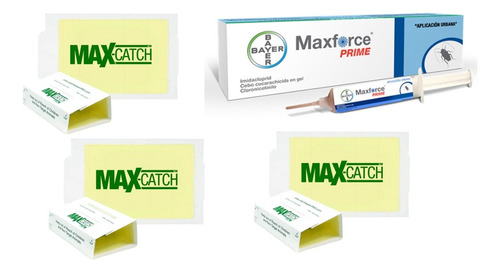 Kit Mata Cucarachas Maxforce Gel Bayer Y 3 Trampas Adhesivas