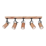 Lampara 5 Luces Barral Plafon  Madera Living Carilux