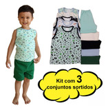 Roupa De Criança 3 Pijamas De Calor Verão Calor Do G Ao 8