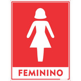 Placa Sinalização Banheiro Feminino 30x20cm Alumínio