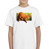 Remera De Niño Gato Atigrado Naranja Ilustracion