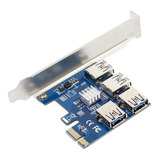 Adaptador Pcie 1x A 4 Usb Multiplicador Riser Mineria Eth H7