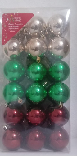 Esferas Navideñas De Plástico 36 Piezas De 6cm Christmas Sel