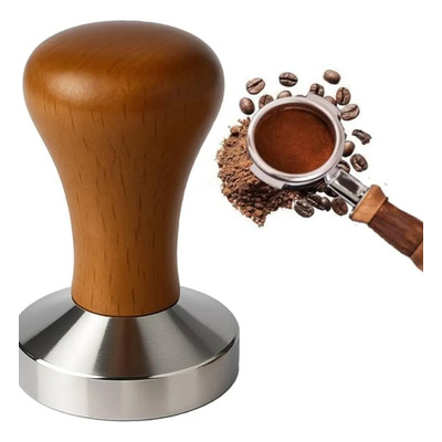 Prensa Tamper Para Café Espresso 58mm Acero Y Madera Dark Wood Color | Envío gratis
