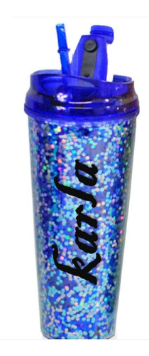 24 Vasos Glitter Personalizado Termo Acrilic0 Antiderrame 